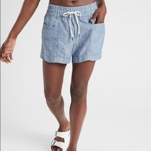 Athleta Linen Drawstring Shorts